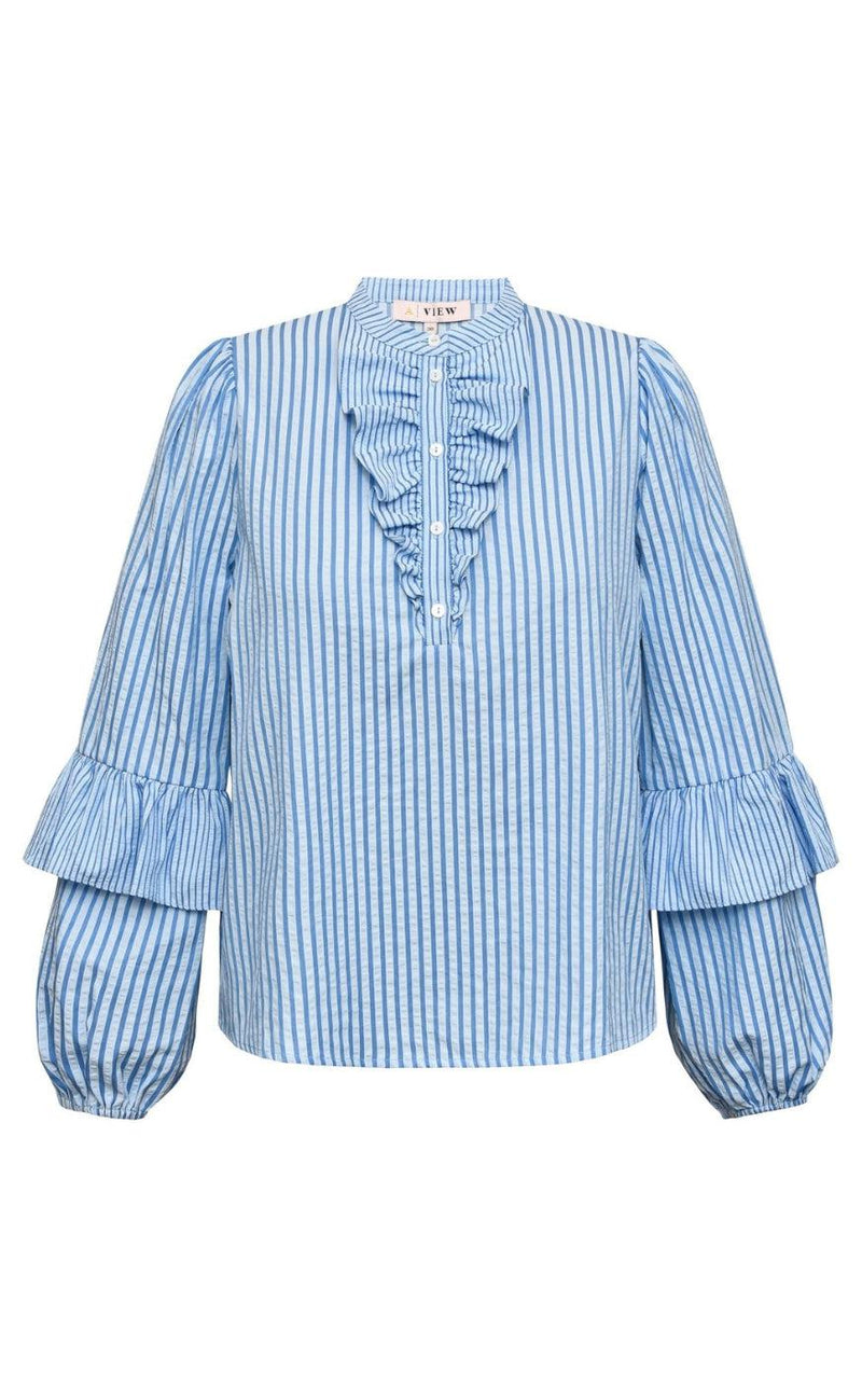 A-View Bluse - Karin - Blue/White Stripe