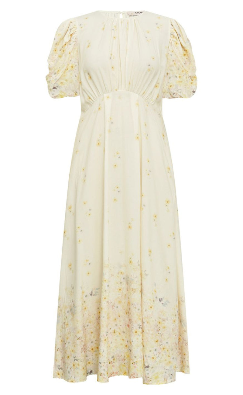A-View Kjole - Botanic - Pale Yellow