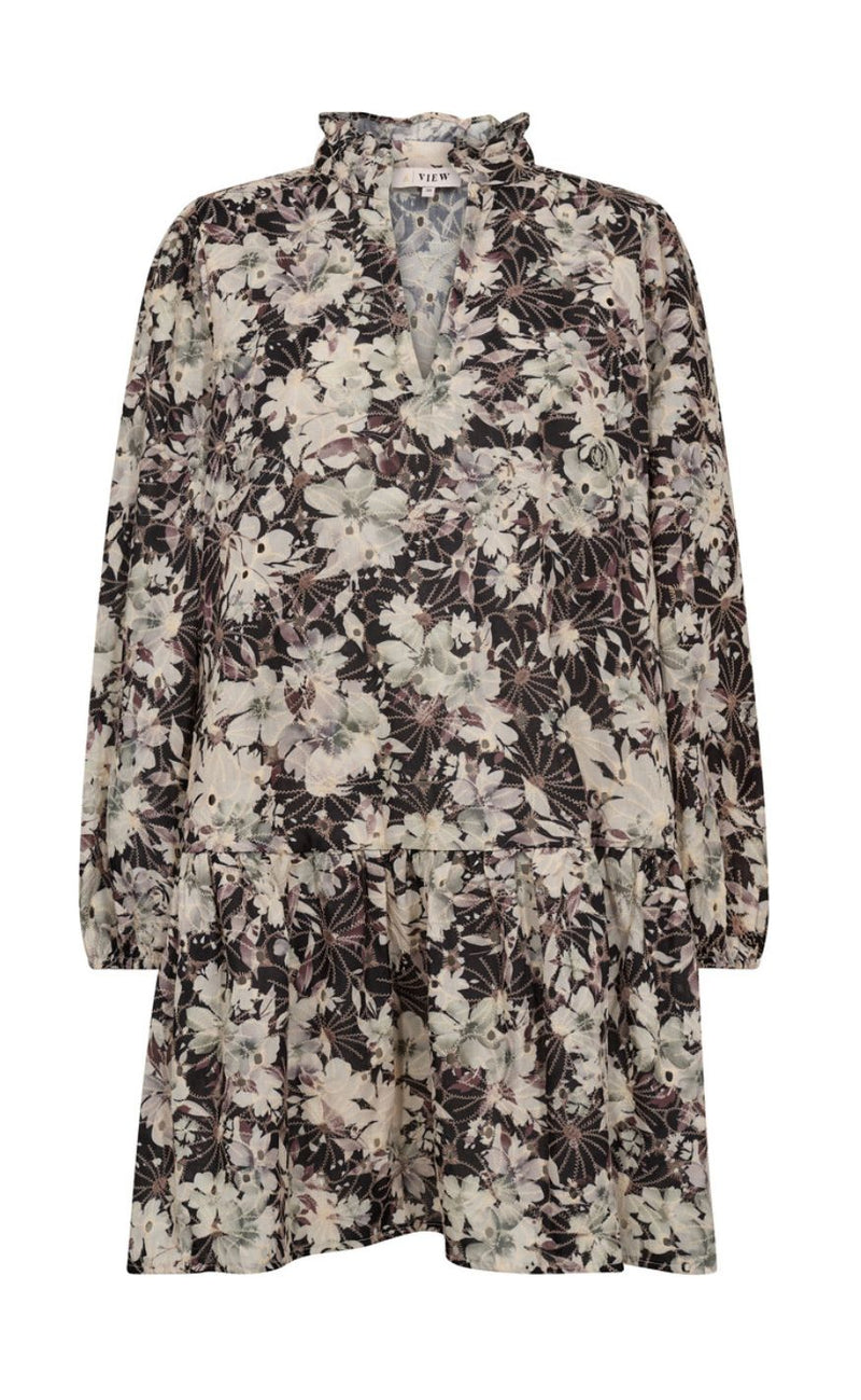 A-View Kjole - Grete - Black/ Off White