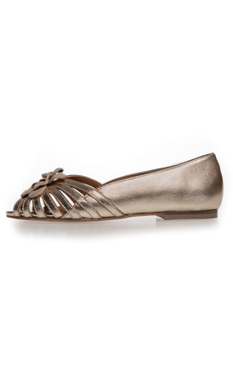 *AKTIVER IKKE* Copenhagen Shoes Ballarinaer - La Femme - Gold/Almond