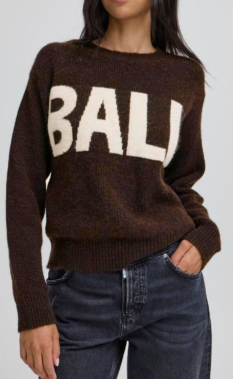 BALL Original Striktrøje - Stacy Logo - Coffee Bean
