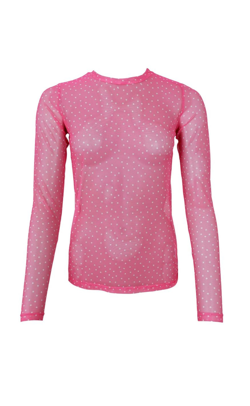 Black Colour Bluse - Anne Mesh - Pink Dot