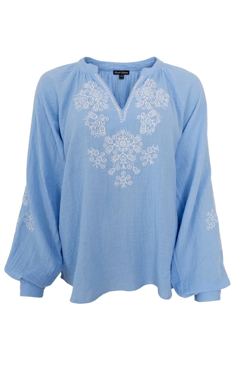 Black Colour Bluse - Bali - Sky Blue