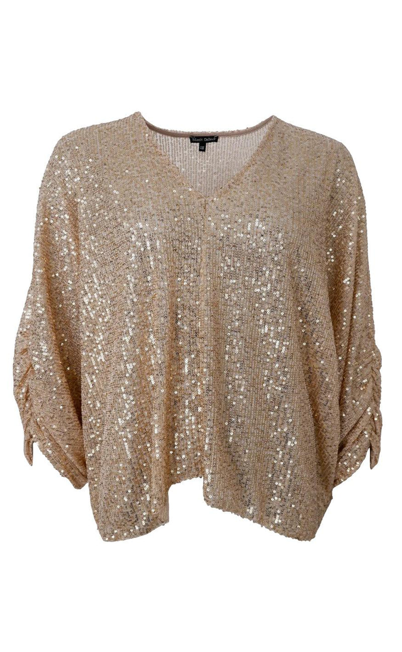 Black Colour Bluse - Glam - Gold