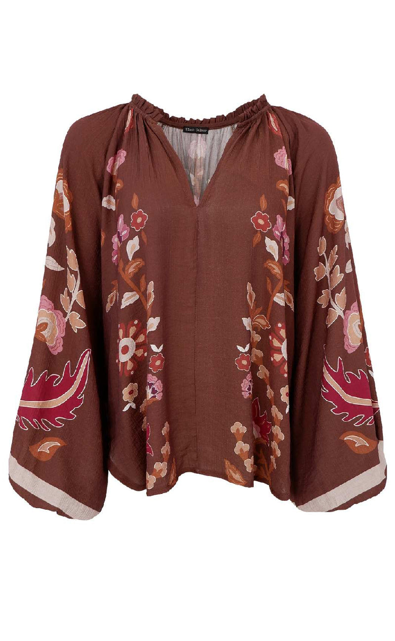 Black Colour Bluse - Marigold - Coffee