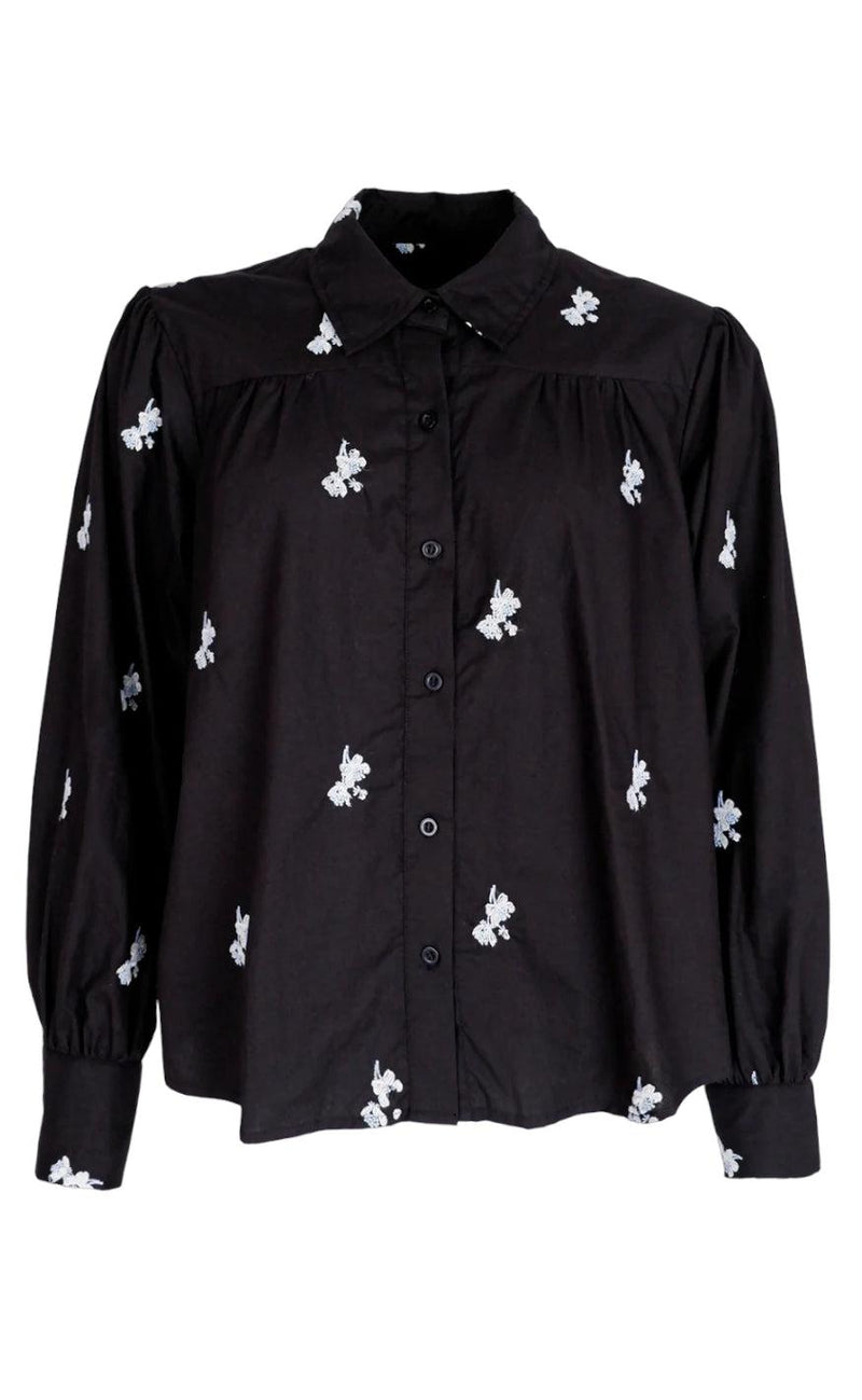 Black Colour Bluse - Shia Boho - Black