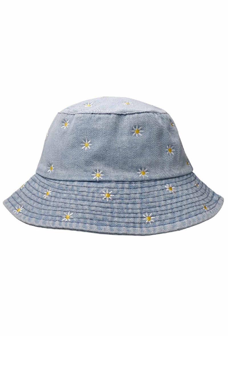 Black Colour Bøllehat - Daisy - Lt. Denim Blue