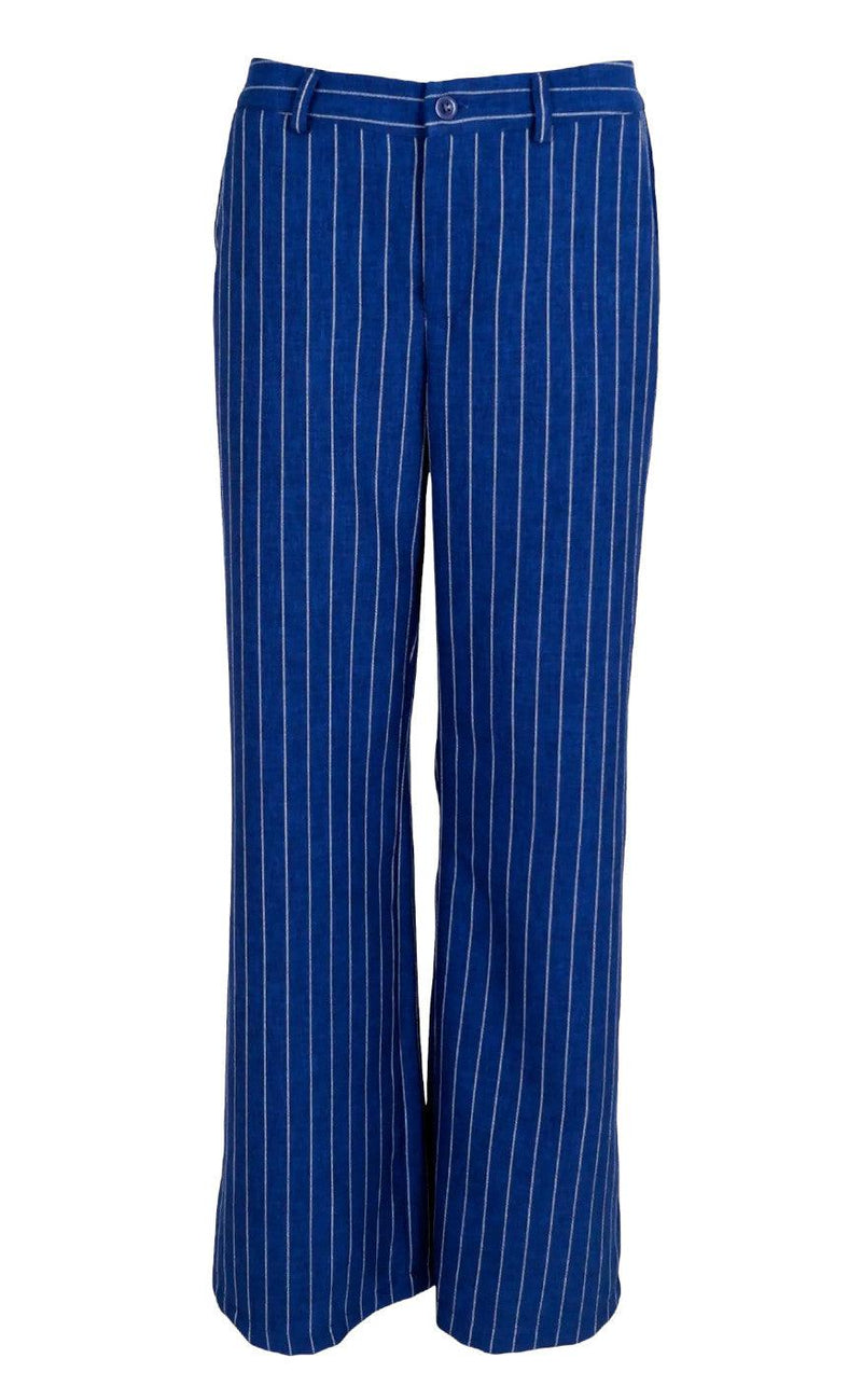 Black Colour Bukser - Chicago - Blue Stripe