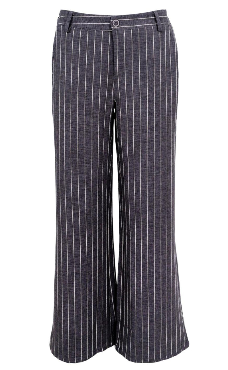 Black Colour Bukser - Chicago - Grey Stripe