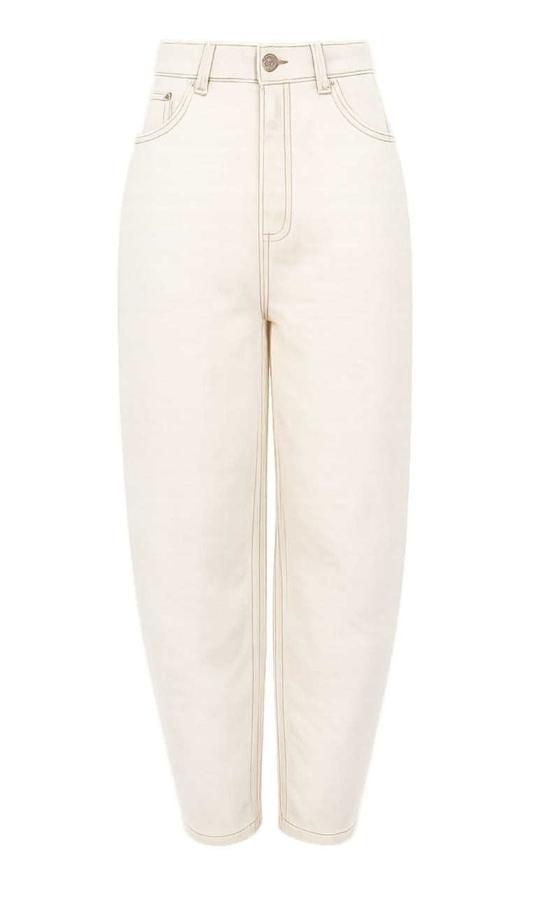 Black Colour Bukser - Izzy Barrel - Off White