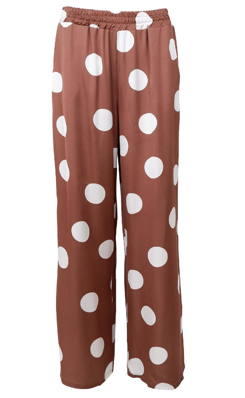 Black Colour Bukser - Mabel - Mocca Dot