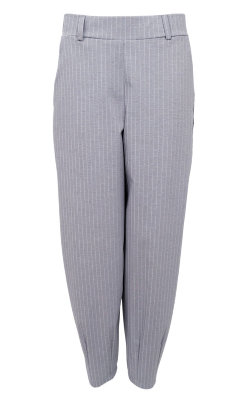 Black Colour Bukser - Milano Barrel - Grey Stripe