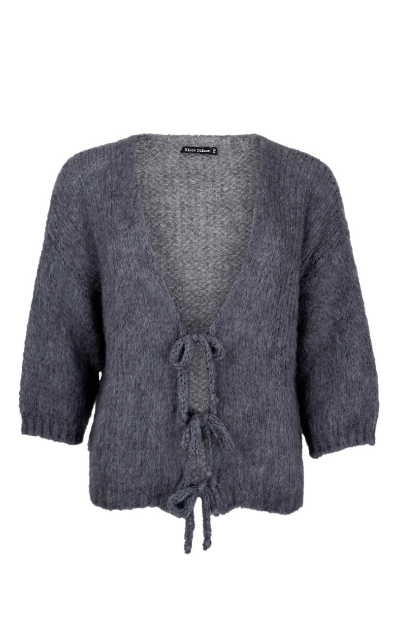 Black Colour Cardigan - Casey - Grey