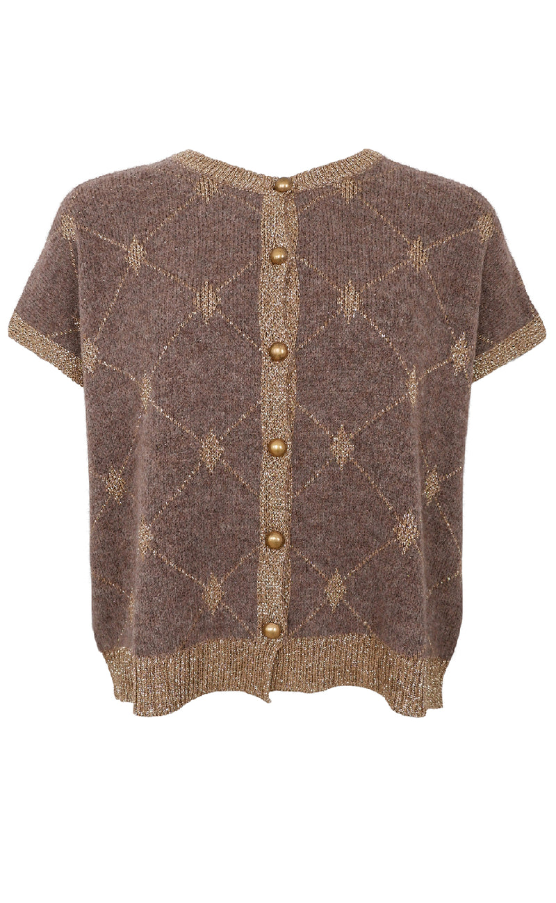 Black Colour Cardigan - Elva - Taupe