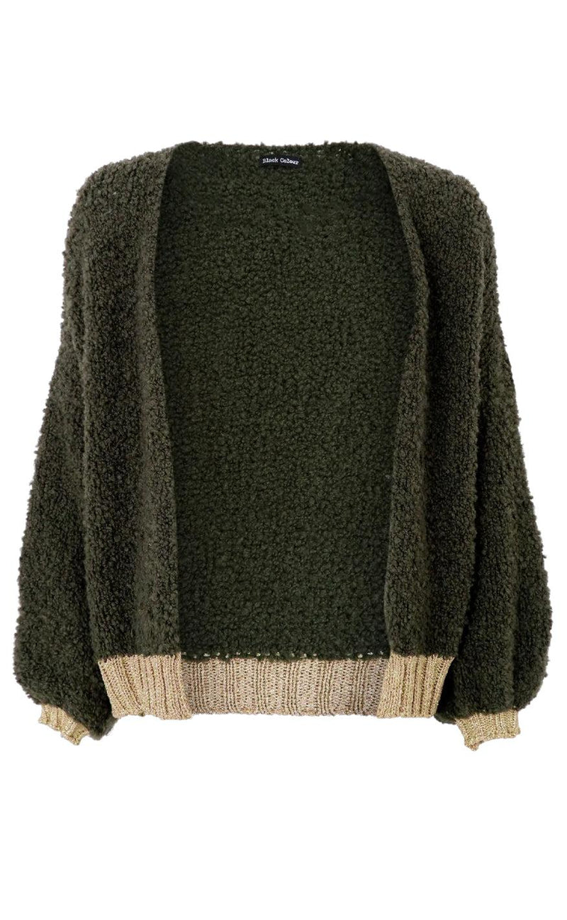 Black Colour Cardigan - Teddy - Army