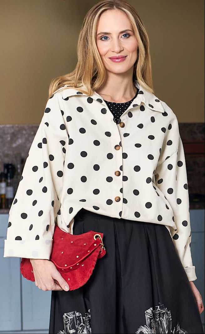 Black Colour Jakke - Ellie - White Dot