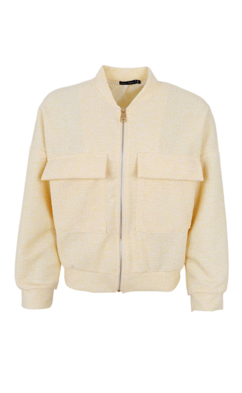 Black Colour Jakke - Suri Bomber - Lt. Yellow