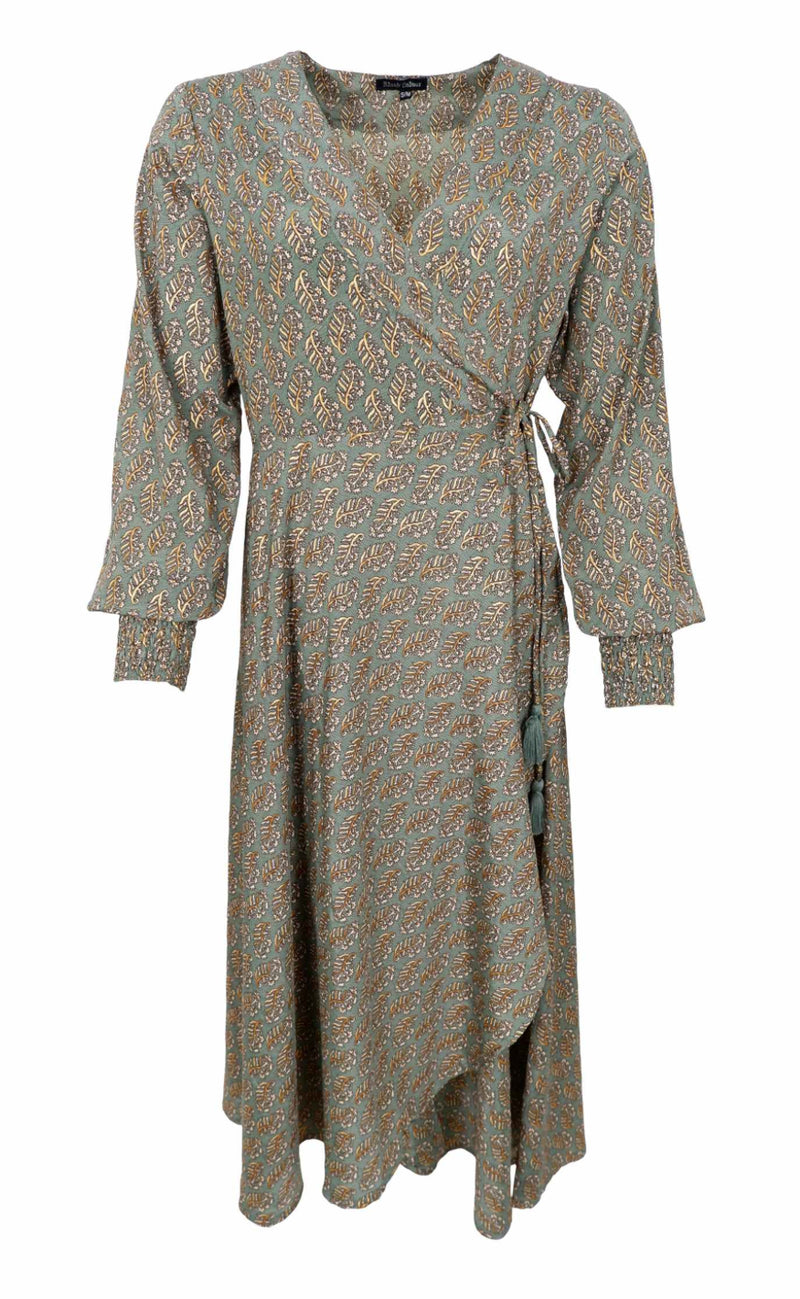 Black Colour Kjole - Luna Wrap - Olive Mist