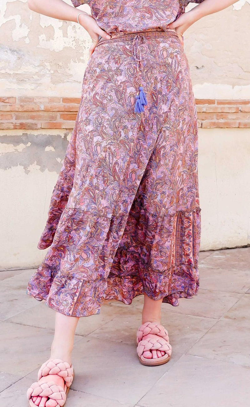 Black Colour Nederdel - Luna maxi Frill - Blush Tropic