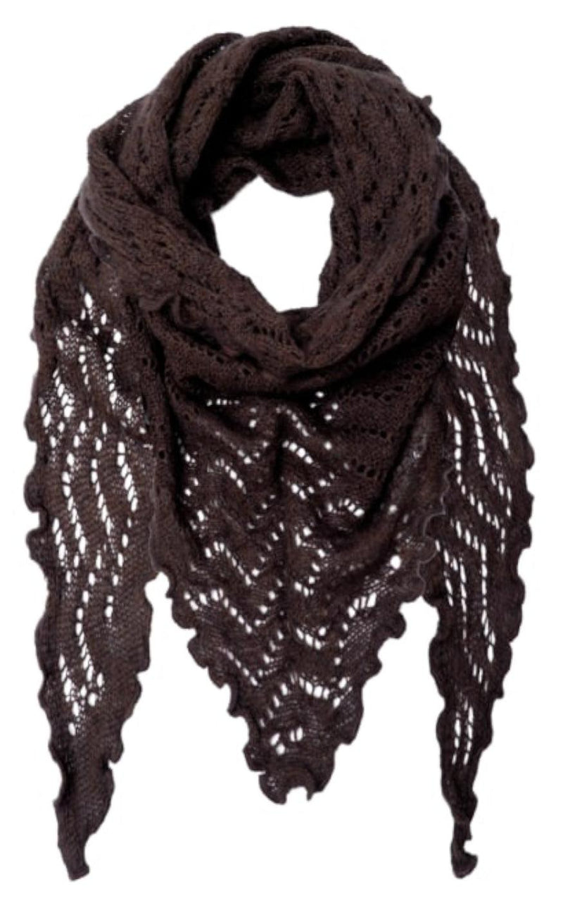 Black Colour Scarf - Siri Knitted - Coffe