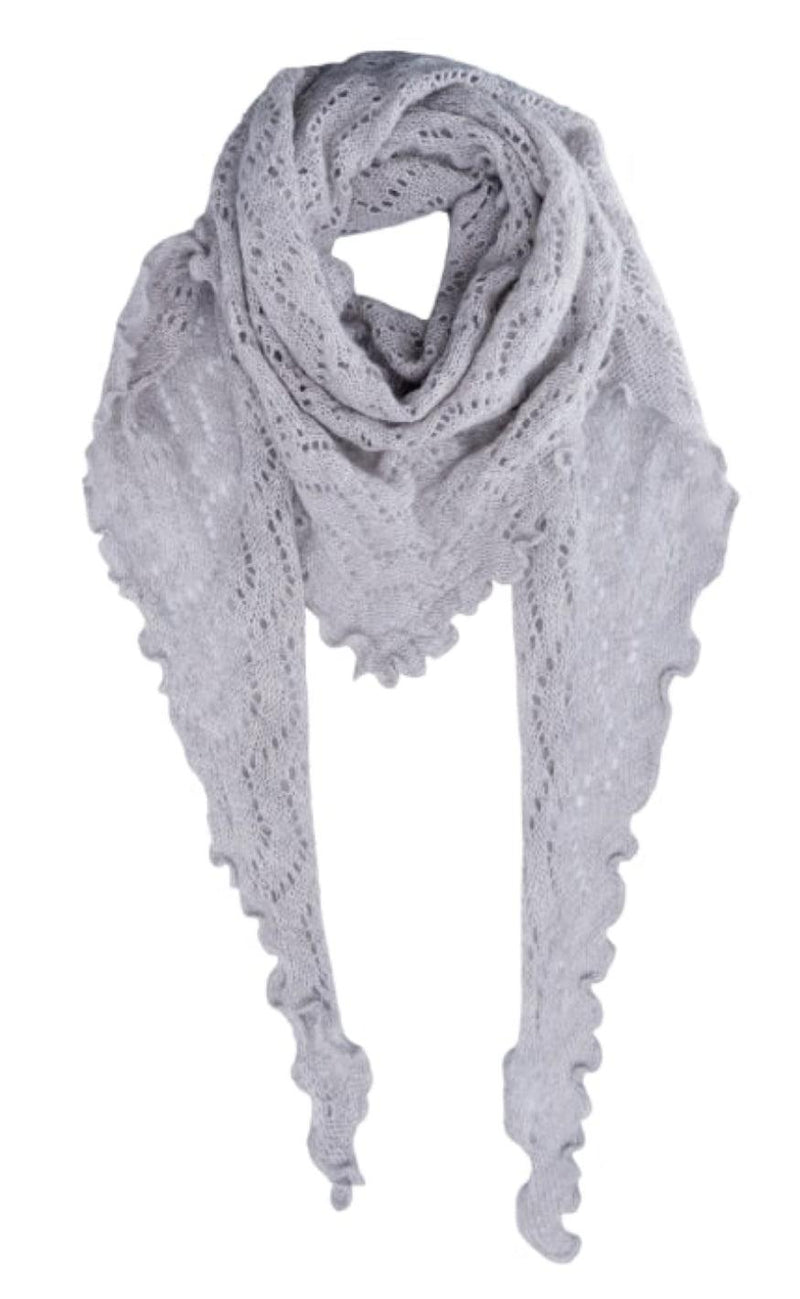 Black Colour Scarf - Siri Knitted - Grey