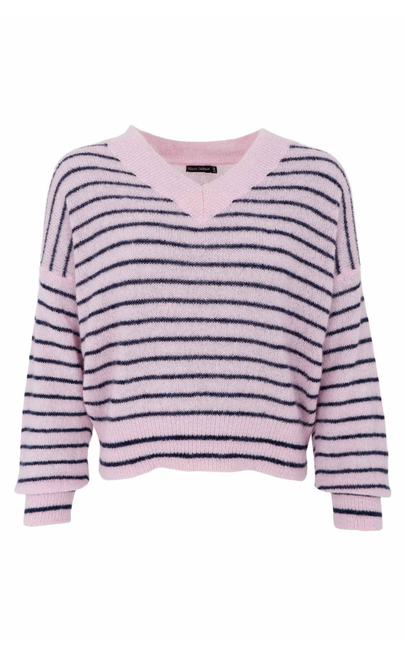 Black Colour Strik - Dell Striped - Rose