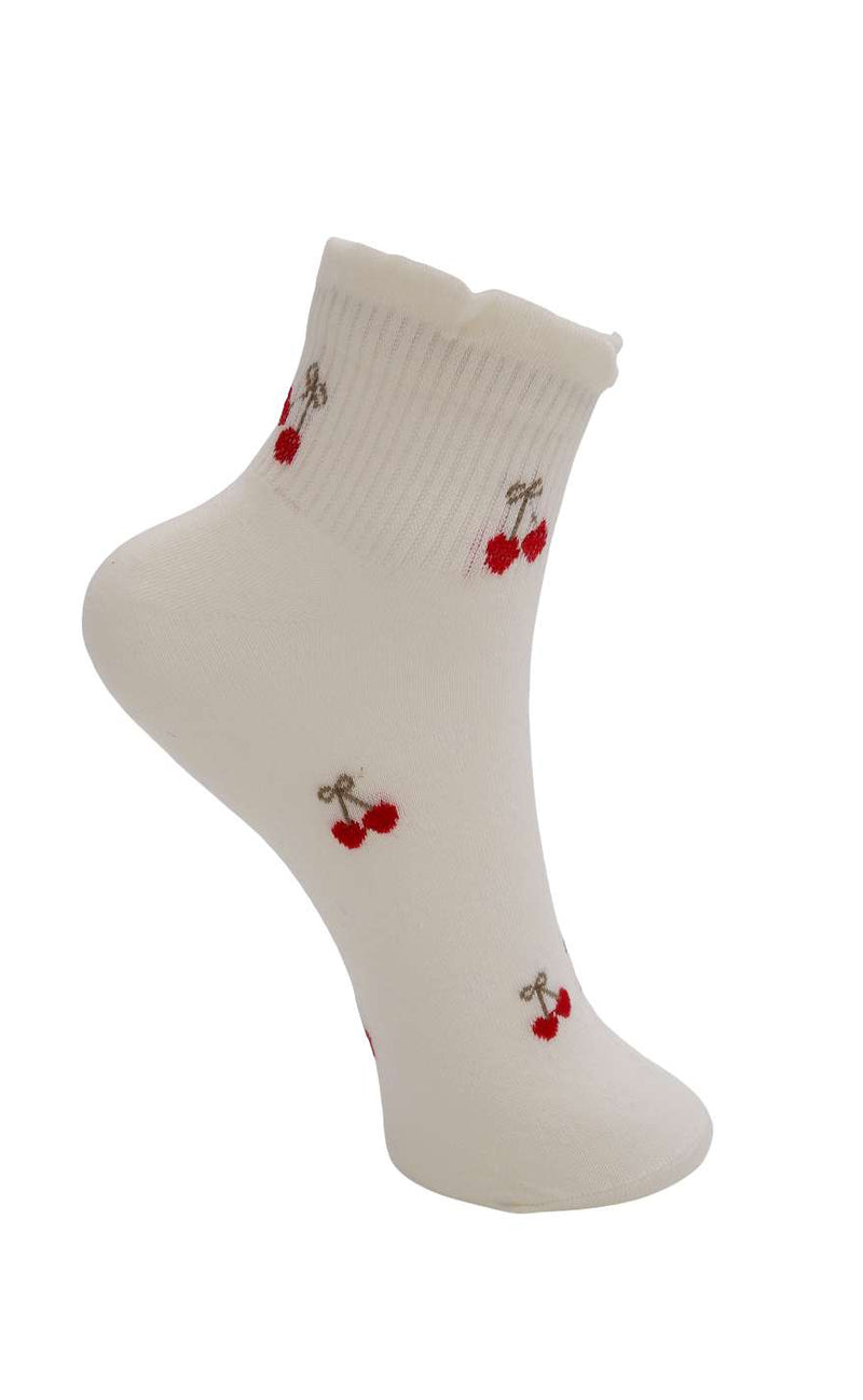 Black Colour Strømper - Beck Cherry - Off White