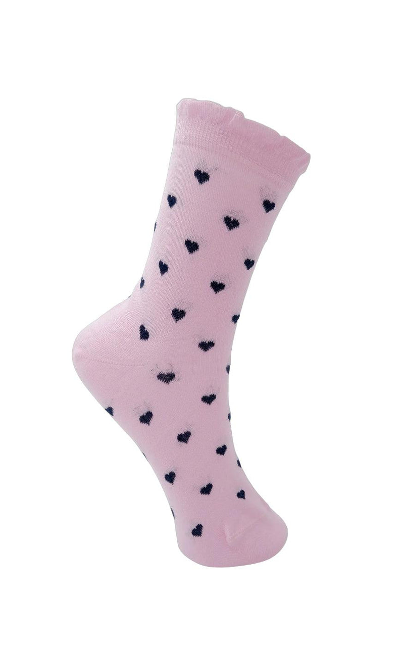 Black Colour Strømper - Hearts - Flamingo