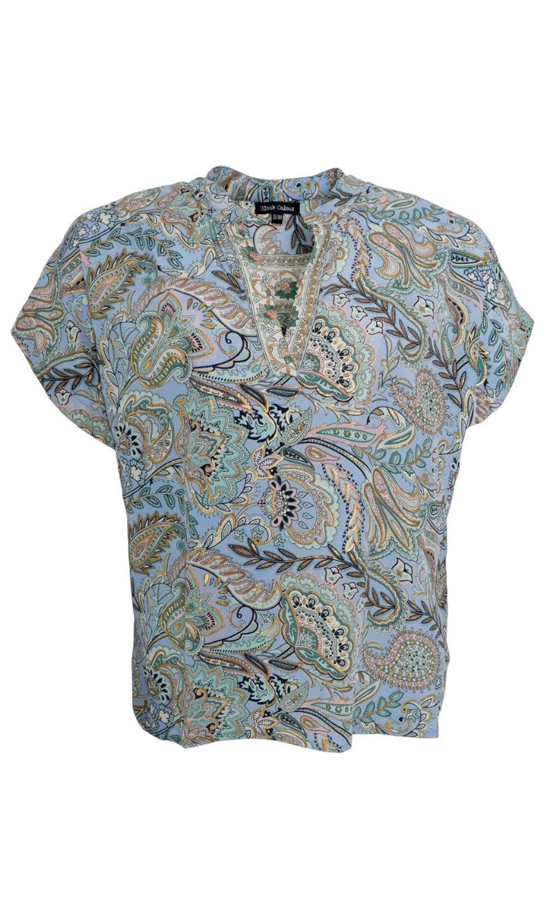 Black Colour Top - Luna Andrea - Blue Garden