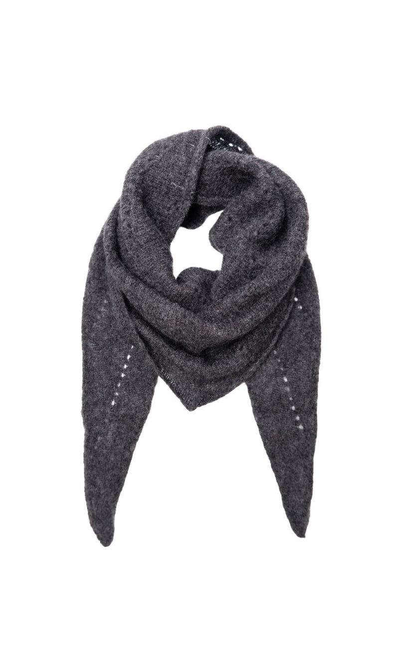 Black Colour Tørklæde - Dell Knitted Mini - Dk. Grey Melange