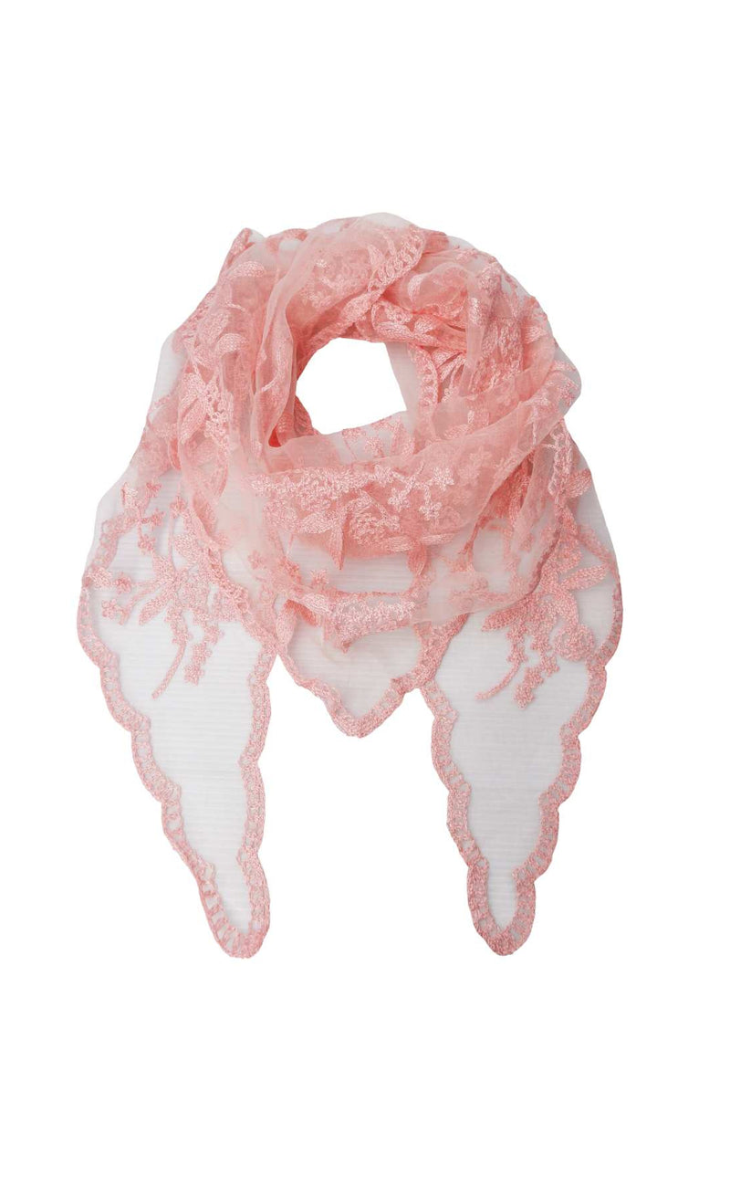 Black Colour Tørklæde - Miriana Lace - Rose