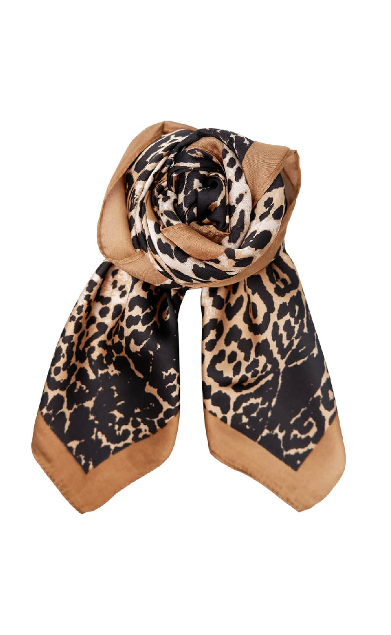 Black Colour Tørklæde - Rani Leo Mini - Camel