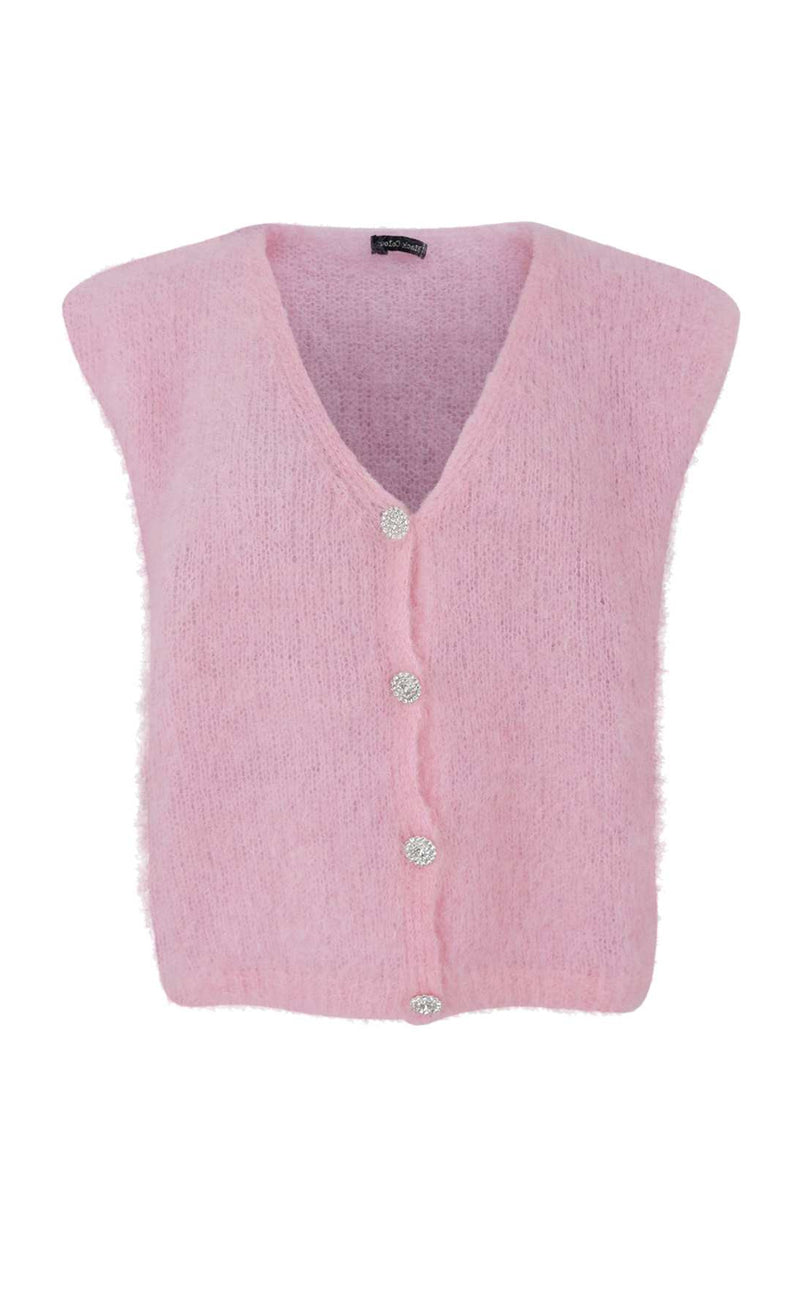 Black Colour Vest - Bjoerk - Rose