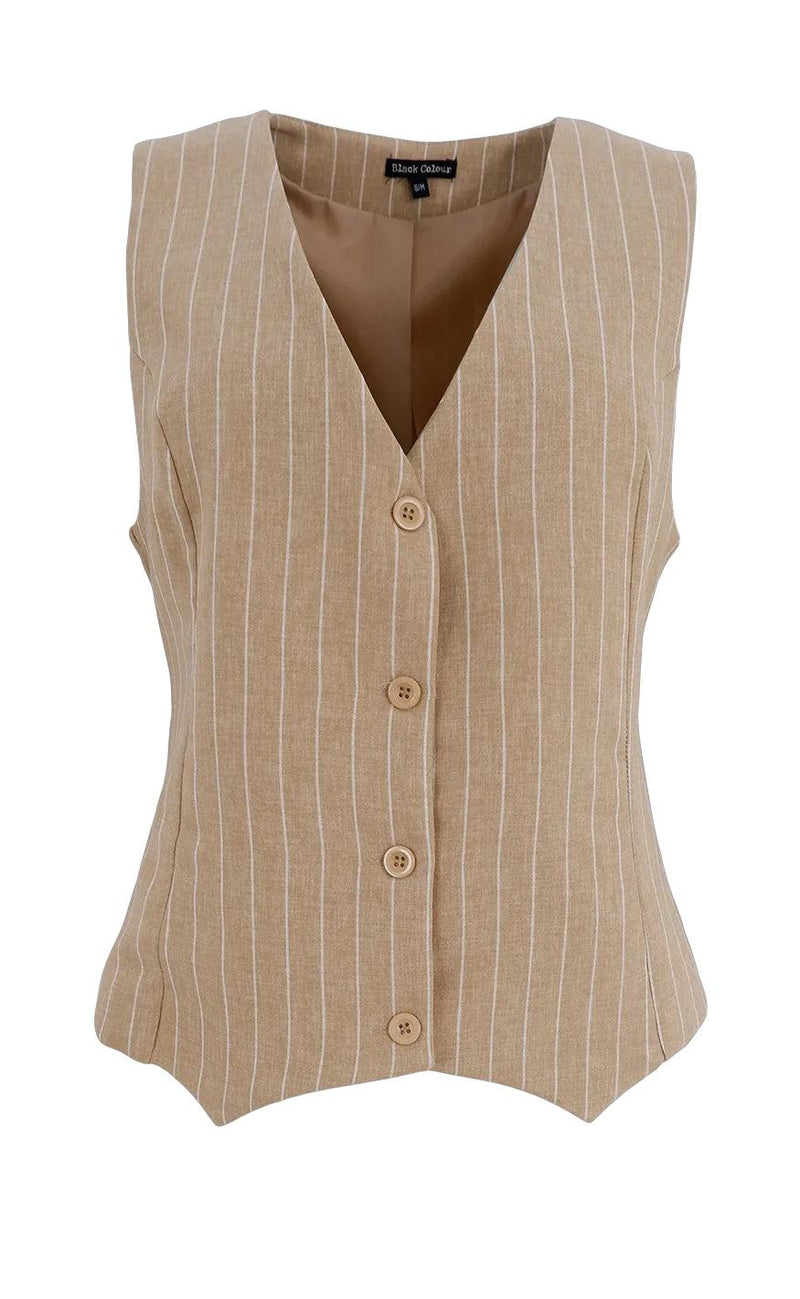 Black Colour Vest - Chicago - Sand