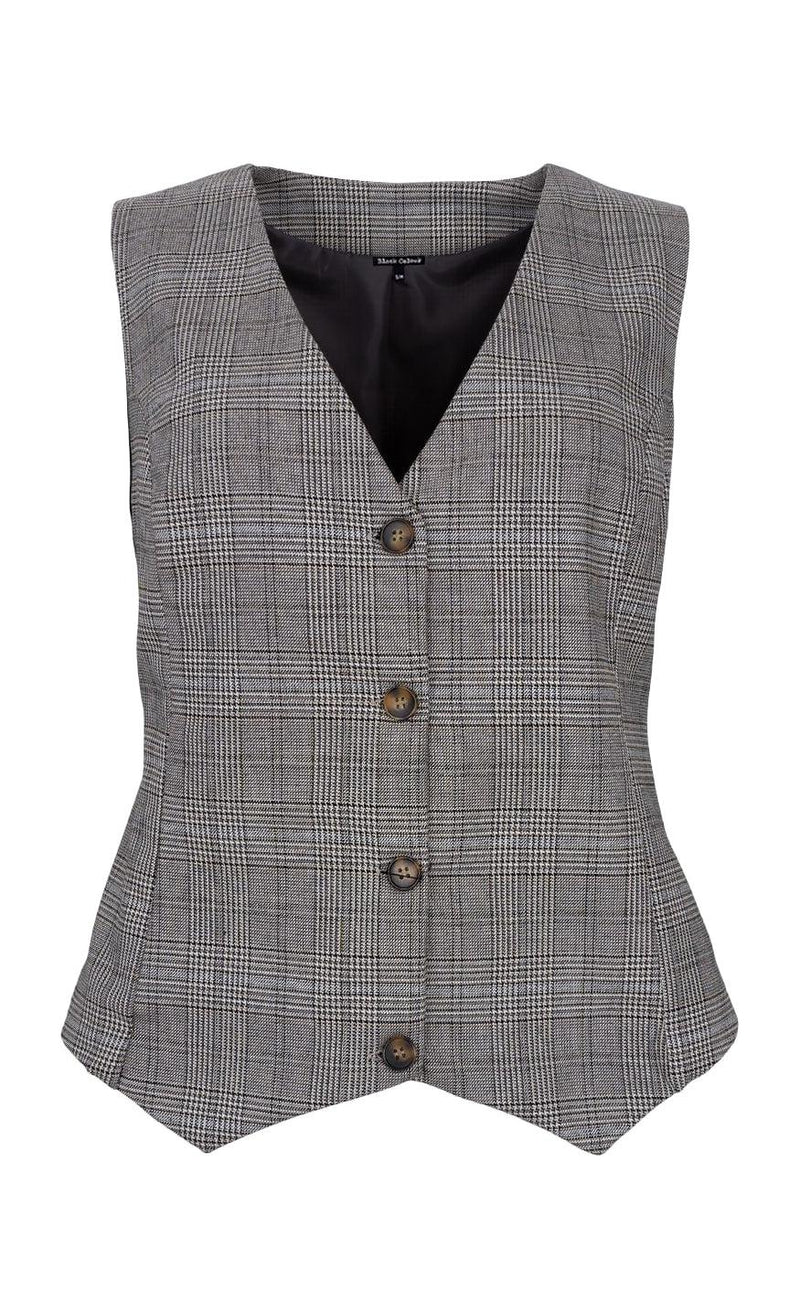 Black Colour Vest - Nikka - Grey