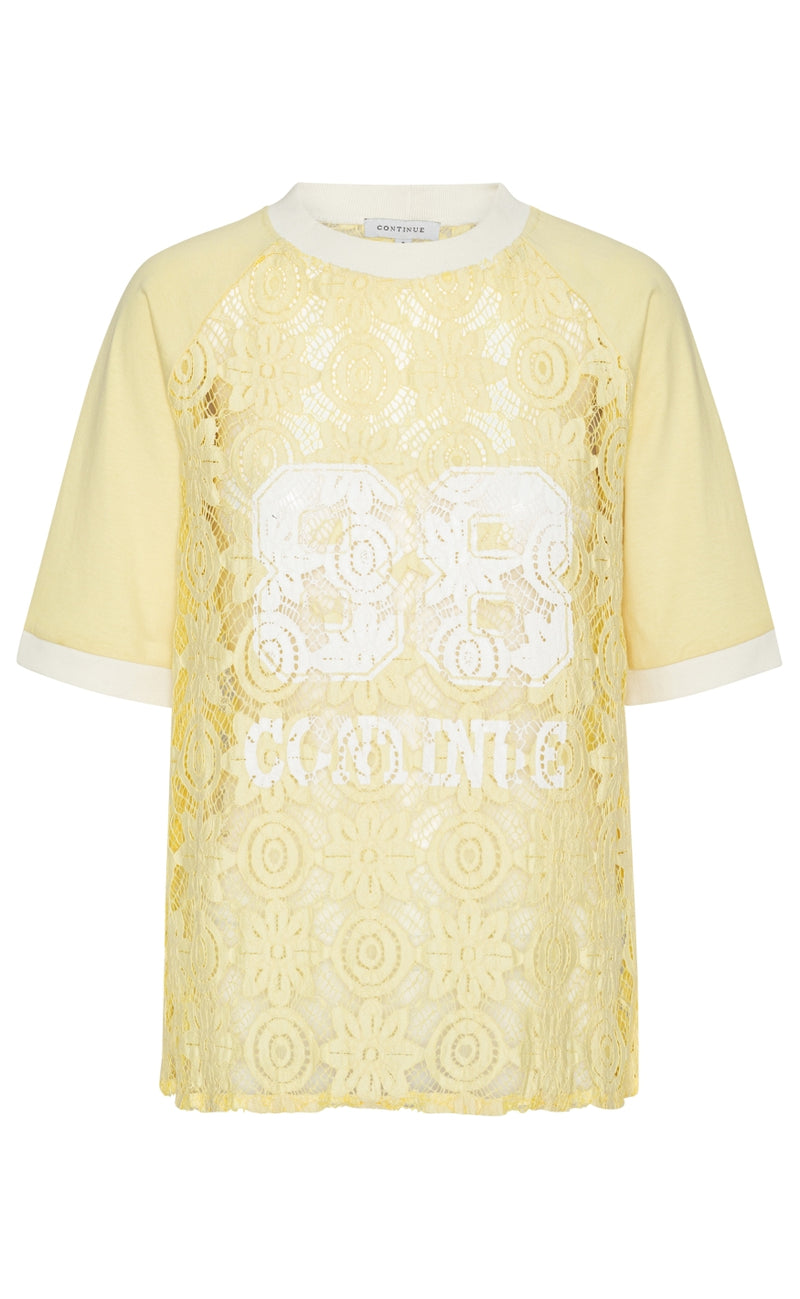 Continue Bluse - Conni 88 Lace - Light Yellow
