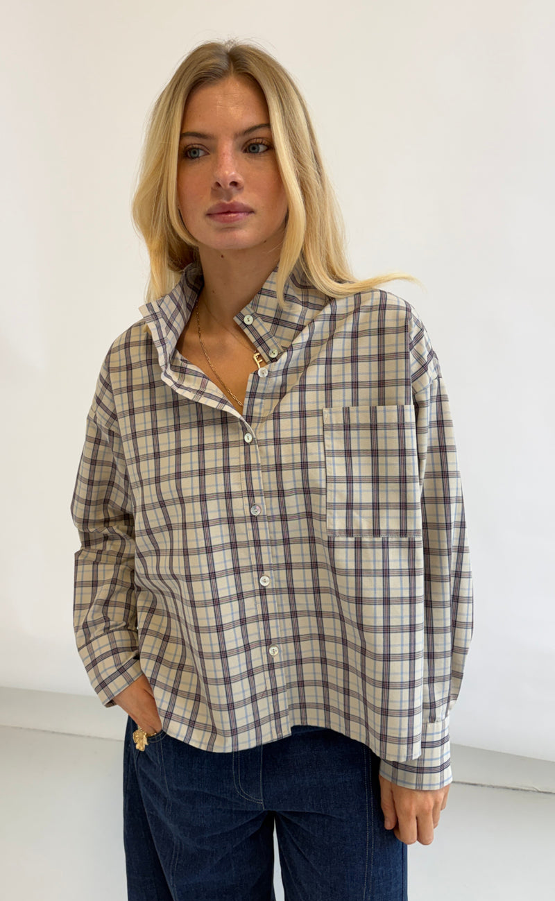 Continue Bluse - Jessie - Blue Check