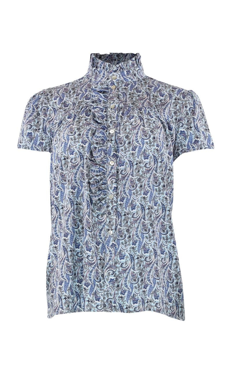 Continue Bluse - Malika - Blue Paisley