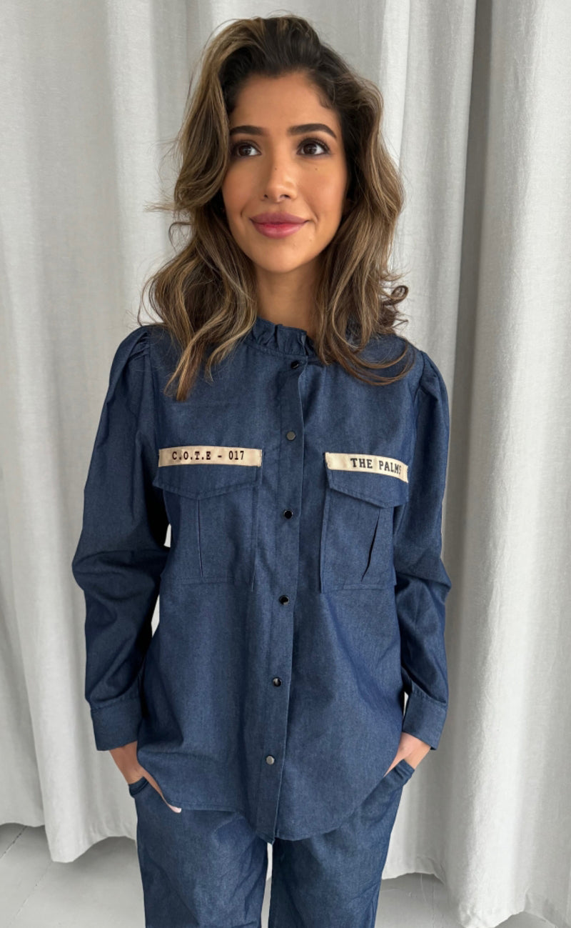 Continue Bluse - Mili Patch Chambre - Denim Blue