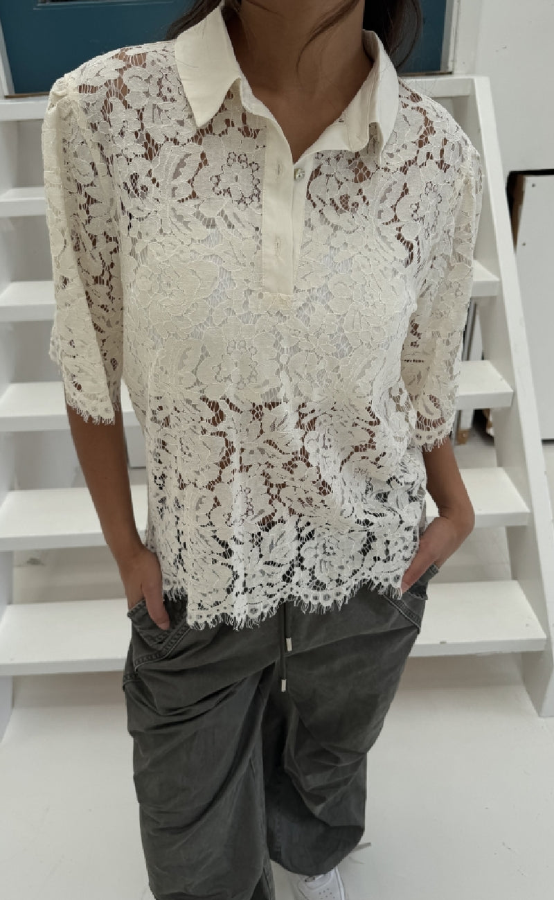 Continue Bluse - Paloma Lace - Off White