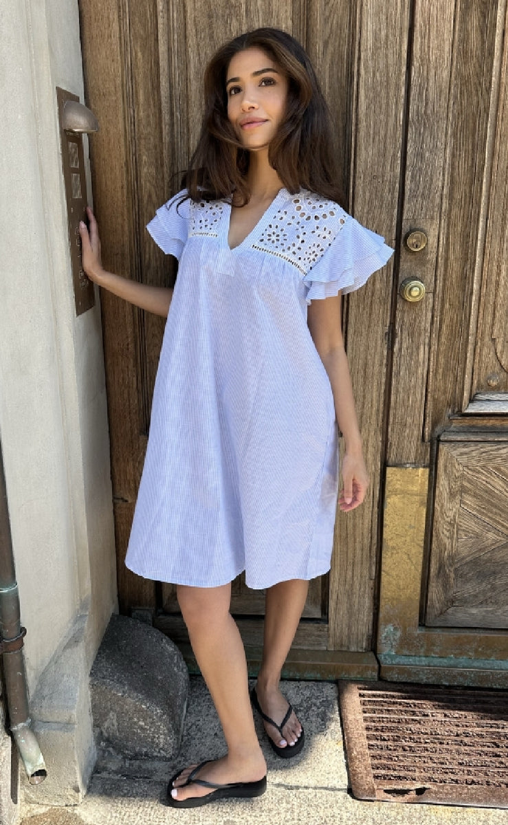 Continue - Christel Dress 14969 - Blue Stripe main image 1