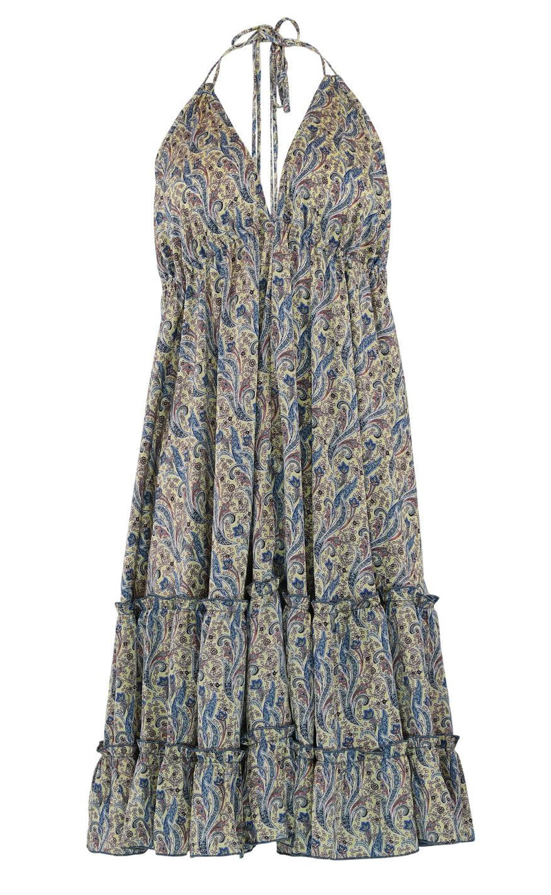 Continue Kjole - Dolly - Yellow Paisley