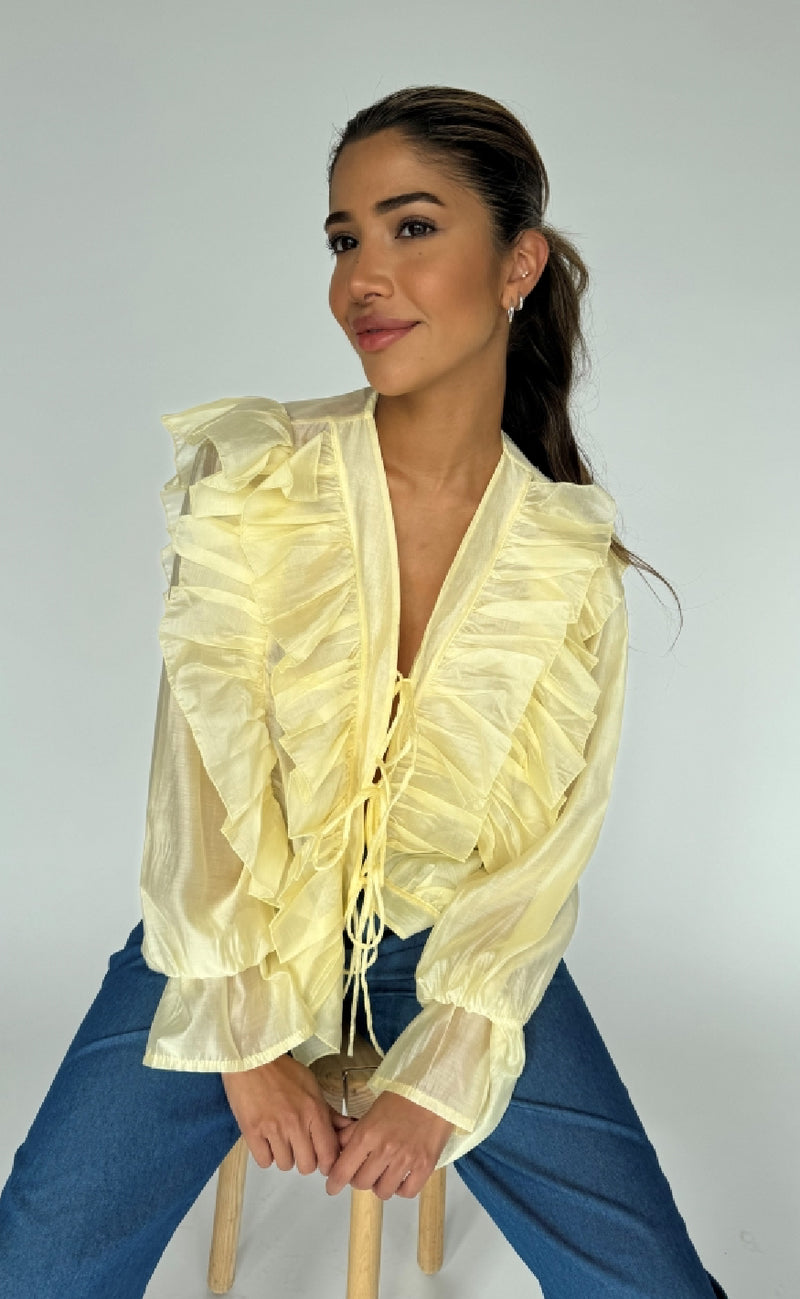 Continue Skjorte - Citta - Light Yellow