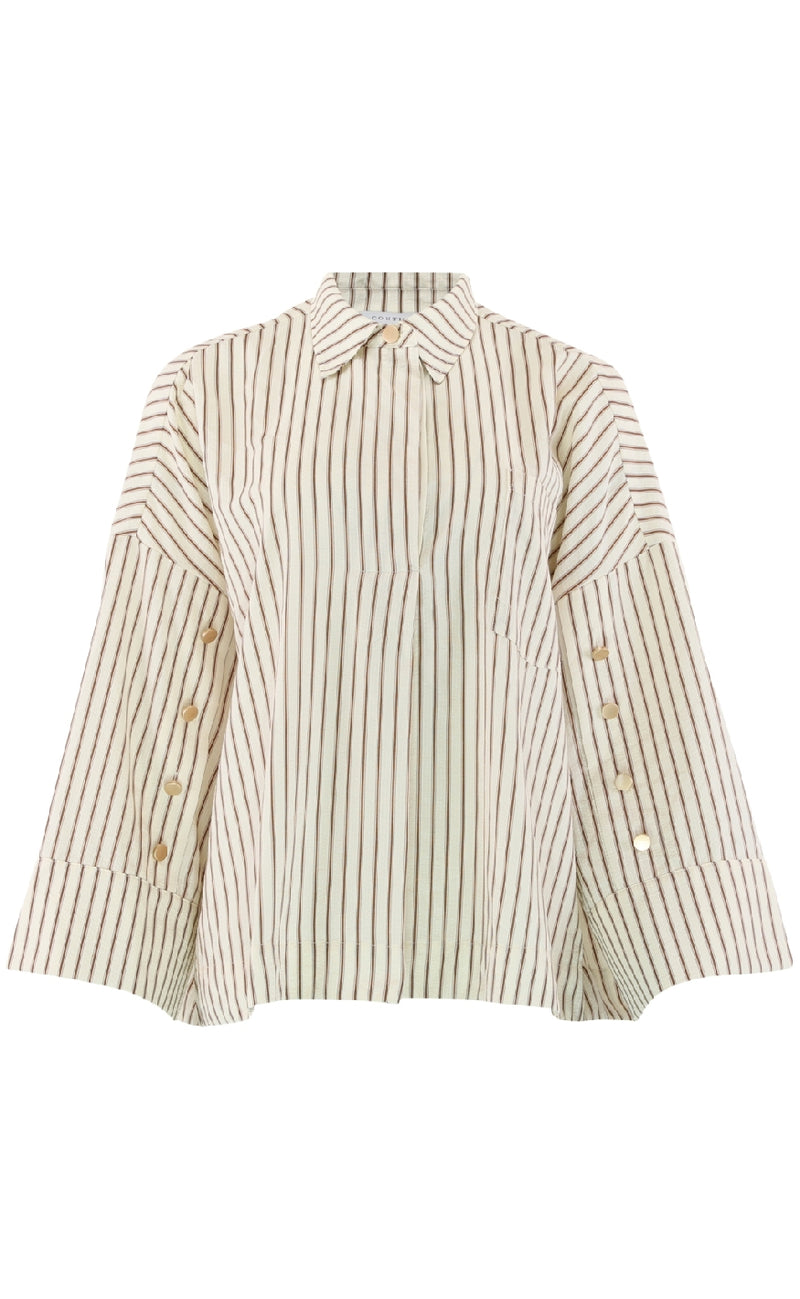 Continue Skjorte - Klara Wide - Brown Stripe