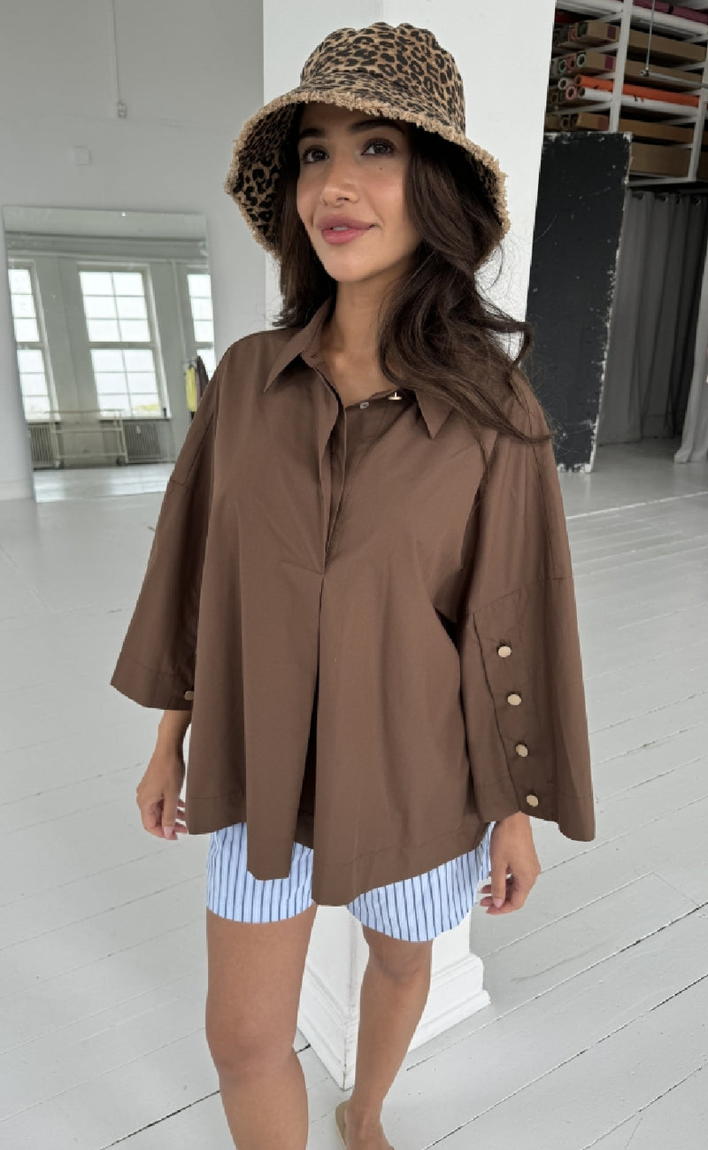 Continue Skjorte - Klara Wide - Brown
