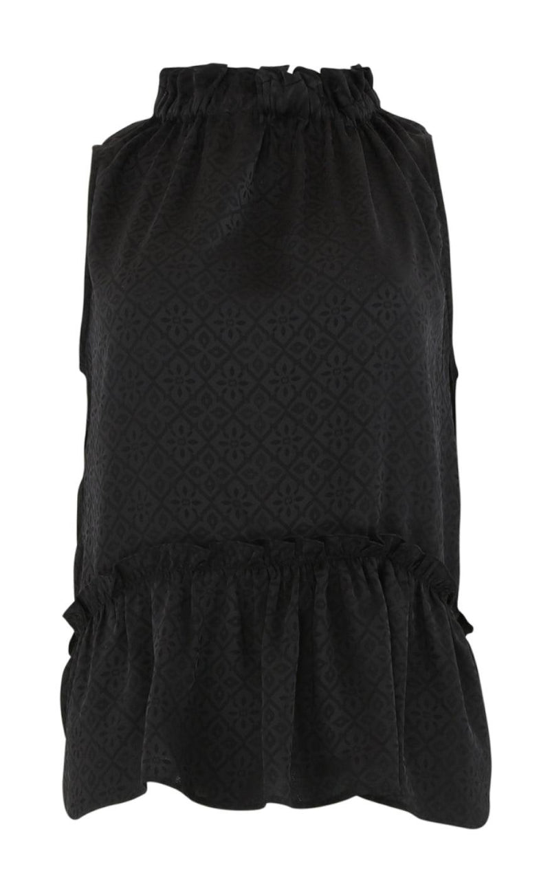 Continue Top - Liva Fringles - Black Print