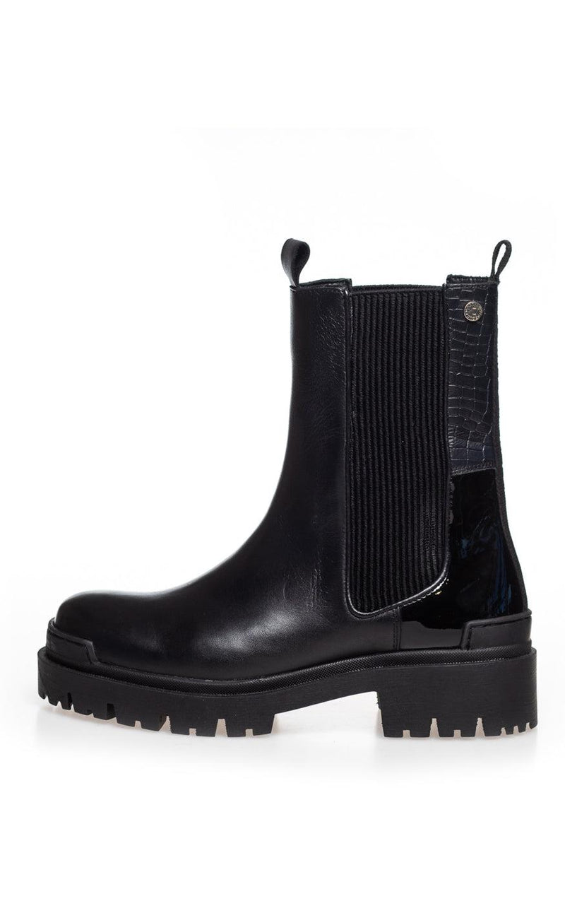 Copenhagen Shoes Støvler - Day Dreaming - Black w. Patent Heel