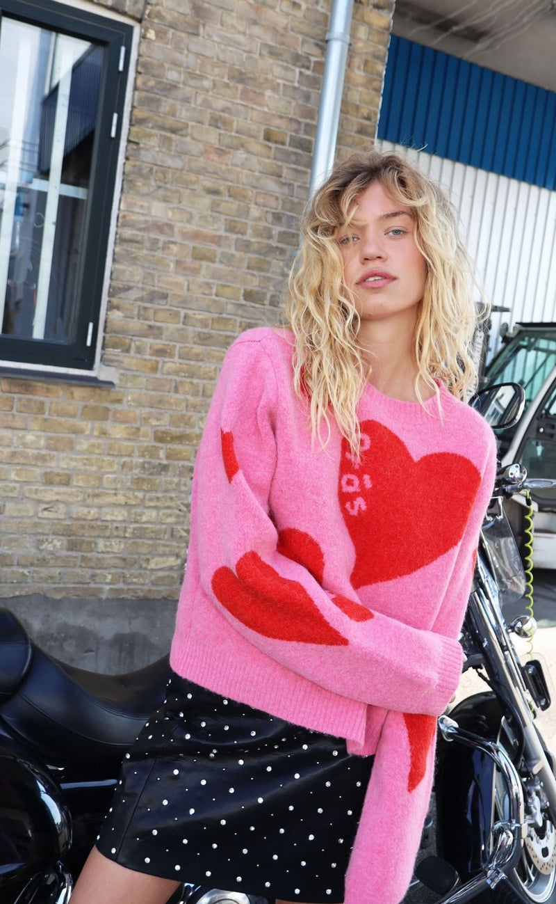 Cras Striktrøje - Heart - Pink Hearts