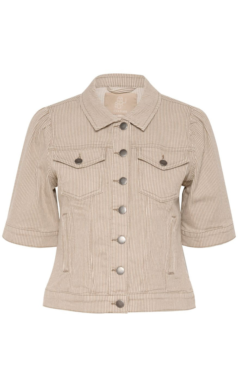 Culture Jakke - Milky - Dune/White Stripe