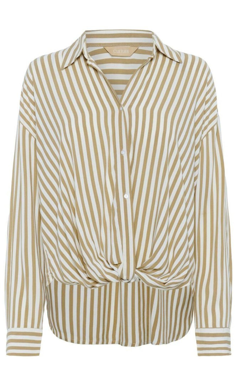 Culture Skjorte - Denia Knot - Dune/White Stripe